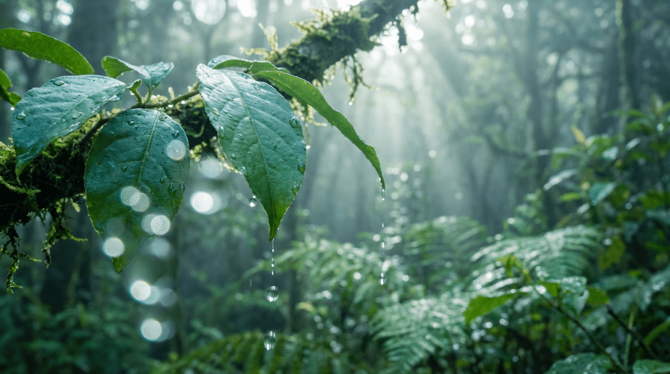 Ervas medicinais frescas e plantas naturais em superfície de madeira com luz natural dourada